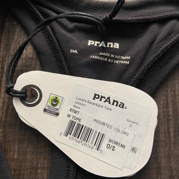 Prana Luxara Racerback Tank Women's S Black Fitted Scoop Neck Ultra-Lightweight - Picture 5 of 6